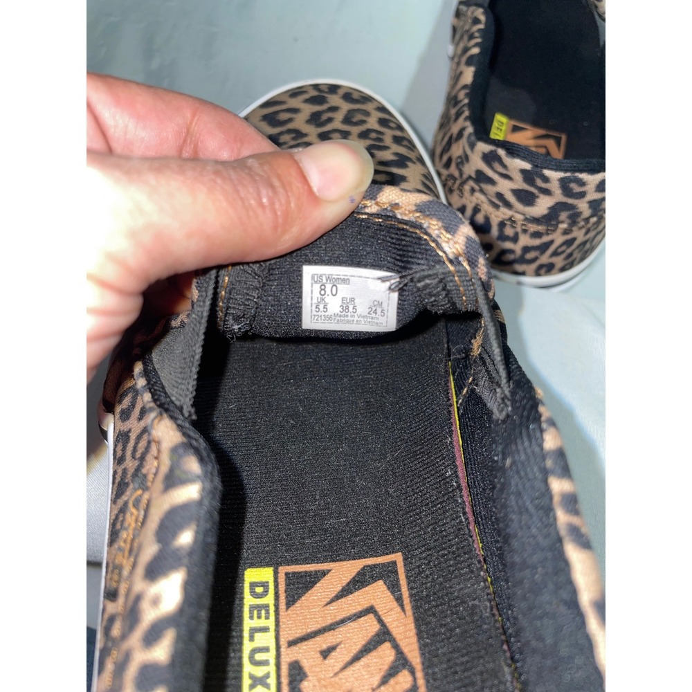 Vans Classic Slip-On Leopard Print Deluxe Comfort OrthoLite Sneakers Womens 8 - Picture 7 of 8